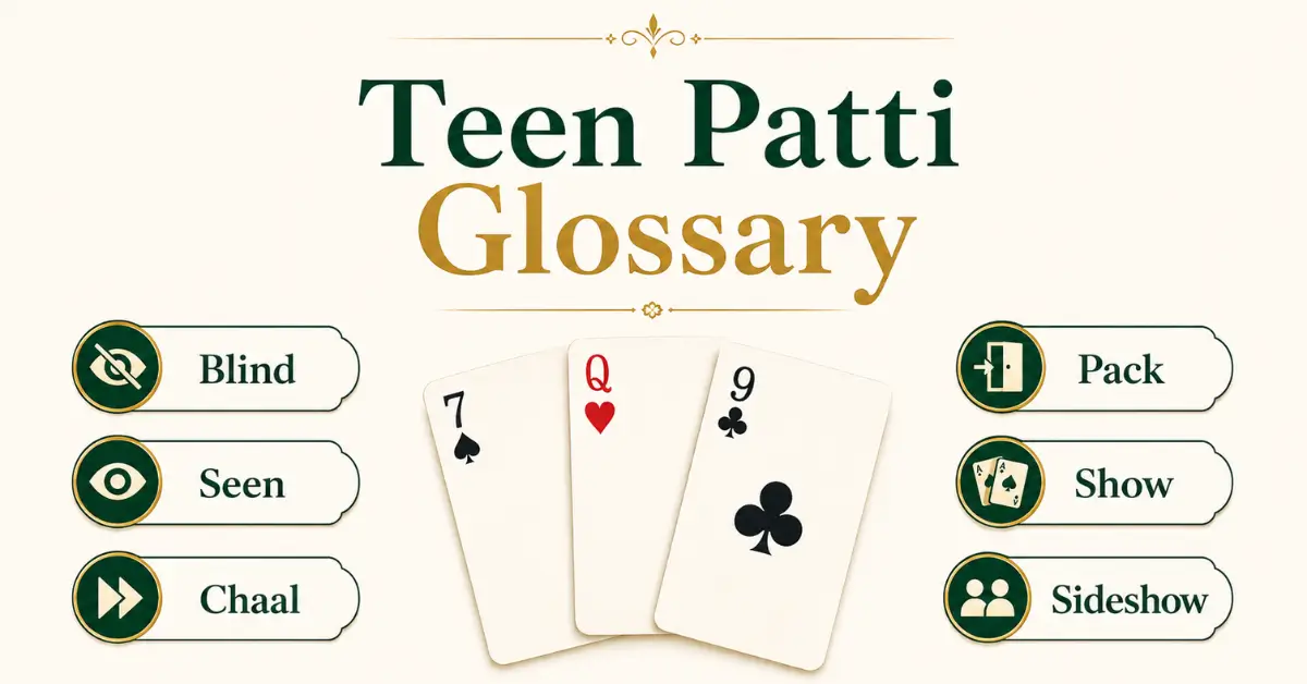 Teen Patti terminology and playing cards